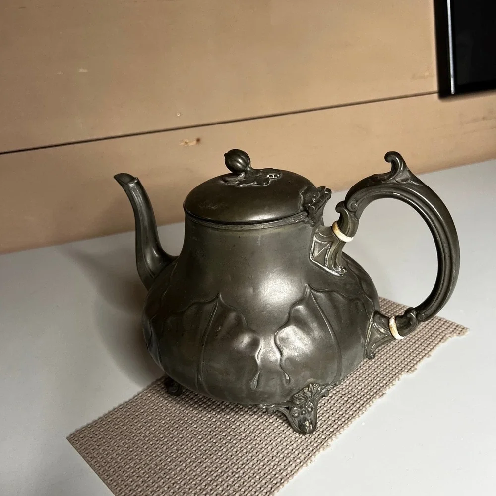 Antique Philip Ashberry & Sons Sheffield Britannia Metal Teapot 219 7 Victorian
